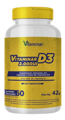 Vitamina D3 2000ui Premium - Vitaminar 60 Caps