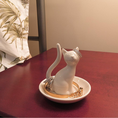 Plato De Joyería Con Soporte Para Anillos De Gato Evelots, O