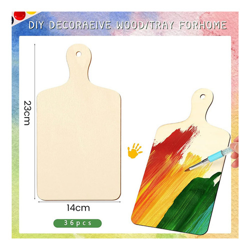 Minitabla De Cortar De Madera Con Mango, 36 Piezas, Madera S