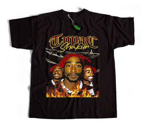 Remera De Algodon Estampada Tupac Dtf