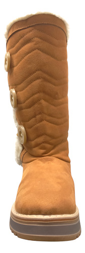 Botas Para Dama Peluche 3 Botones Afelpadas Invierno