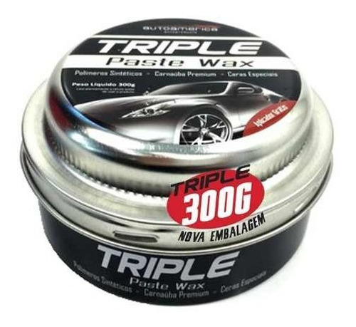 Cera De Carnaúba Triple Paste Wax Autoamerica 300g Cristaliz