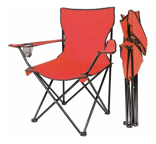Imagen 5 de 8 de Silla Director Apoyabrazos Sillon Camping Porta Vaso Bolso R