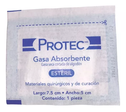 Gasas Estériles Protec Absorbentes 7.5cm X 5cm C/100 Piezas