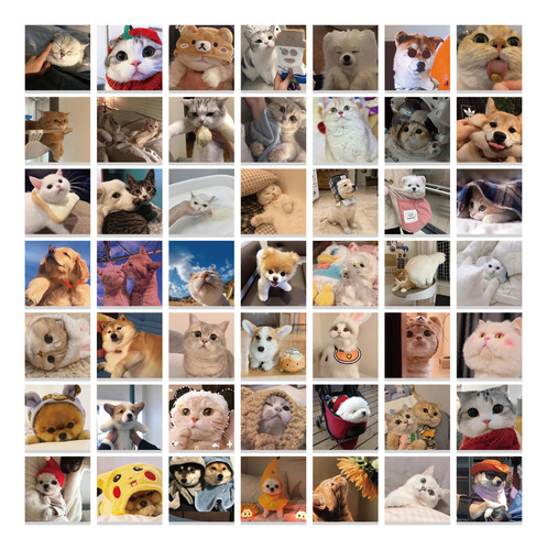 100 Peças De Adesivos Fofos De Animais Kawaii Para Cães E Ga