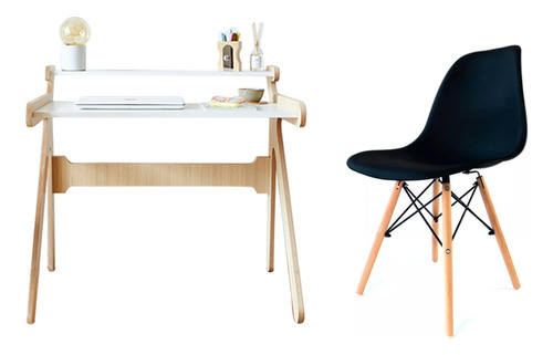 Escritorio Nordico Móvil Moderno Home Office + Silla Eames