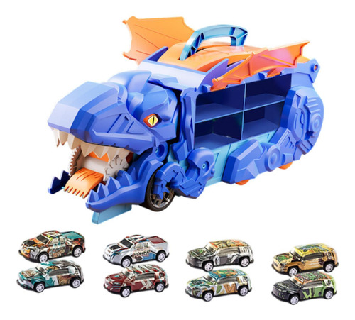 Coches Devoradores De Dinosaurios, Camión Con 8 Carros