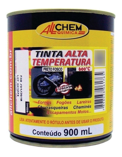 Tinta Alta Temperatura 600 Graus Escapamento De Moto Preto