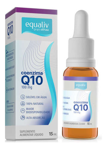 Coenzima Q10 Líquida 100% Natural Zero Açúcares 15ml Equaliv