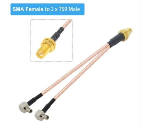 Cable Sma Hembra A Dual Ts9 Macho 15 Cms Router Modem 3g 4g