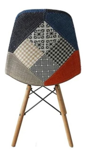 Imagen 5 de 5 de Silla De Comedor Restaurante Deco Tapizada Patas Madera Rojo