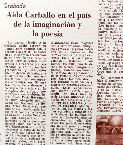 Pintura Leopoldo Presas Grabado Aida Carballo 1979 La Prensa