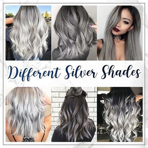 Cera De Color De Pelo Plateado Instantáneo Plata Temporal Co
