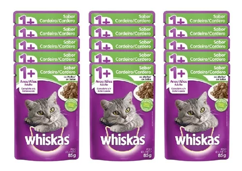 Alimento Húmedo para Gatos Adultos Whiskas Sabor Cordero 85g 