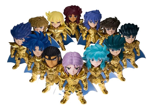 12 Caballeros Dorados Del Zodiaco Saint Seiya Con Su Base