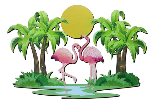 Flamingo - Arte De Pared De Metal Para Decoración Colgante D
