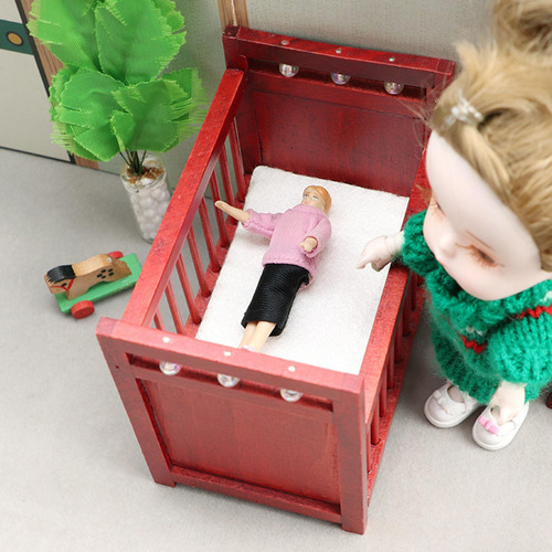 Casa De Muñecas En Miniatura, Cama, Cuna, Accesorios Para