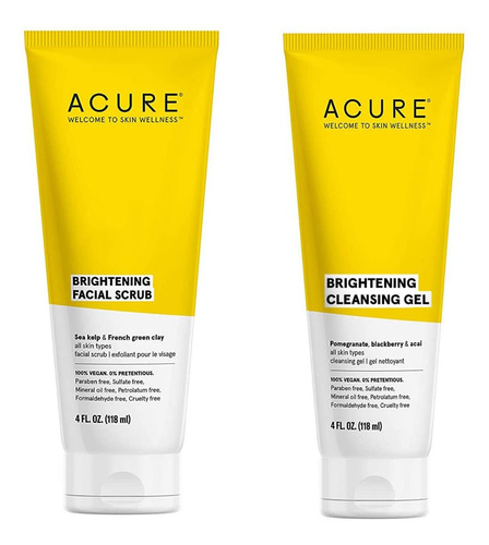 Acure Kit Duo Ms Vendido, Exfoliante Facial Y Gel Limpiador