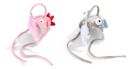 Divertido Juguete De Plumas De Gato Varita Dinosaurio Rosa