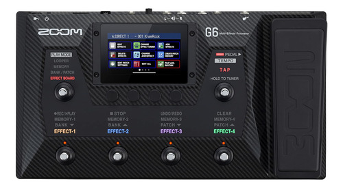 Procesador De Efectos MĂșltiples De Guitarra Zoom G6 Con Peda
