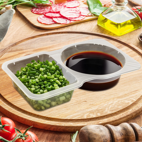 Contenedor Comida Reusable 30pz Doble Compartimento Tapa
