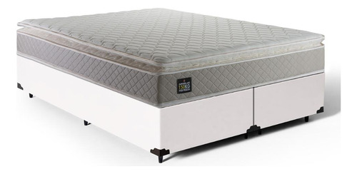Cama Box Queen + Colchão De Espuma D45 - Strong Cor Branco