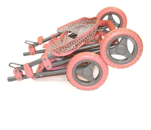 Imagen 4 de 10 de Set Cochecito Muñeca Metal Grande Cuna Y Silla Comer Cuby Pr