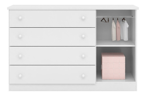 Imagem 2 de 7 de Quarto Modulado Infantil Com Cômoda Eloisa Mdf Phoenix