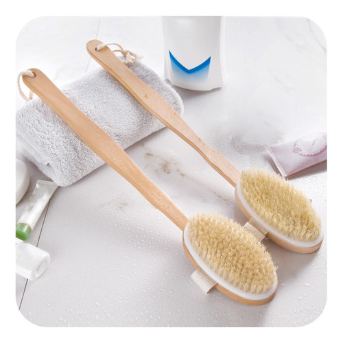 Cepillo De Ducha En Forma De U, Cerdas De Jabalí, Exfoliante