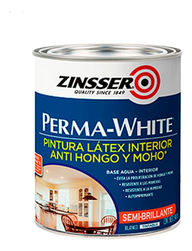 Perma-white X 4 L. Latex Satinado Pintureria Don Luis Mdp 