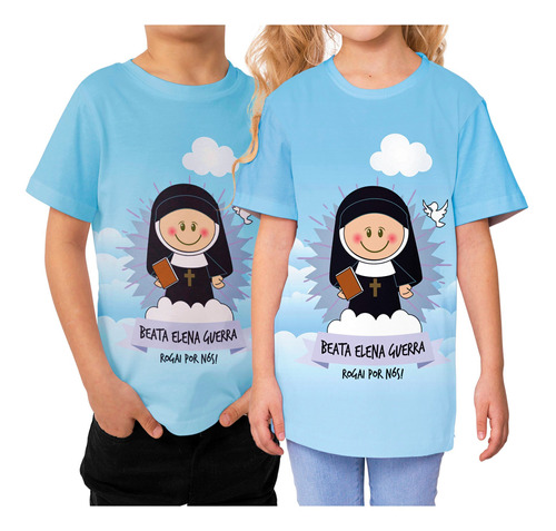 Camisa Camiseta Religiosa Infantil Dry Beata Elena Guerra