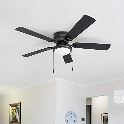 Ventilador De Techo West Hill Portage Bay Hugger 52 Negro Ma