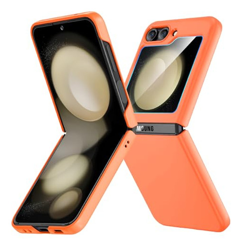 Funda Para Galaxy Z Flip 5 Naranja Duro Policarbonato