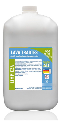 4 Lt Lavatrastes Liquido Cortagrasa