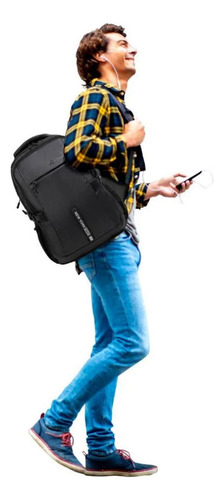 Mochila Aeropostale Compartimiento Lap Tablet Uni Viajes Negocios Universidad Preparatoria Acolchada Color Negro Diseño De La Tela Liso