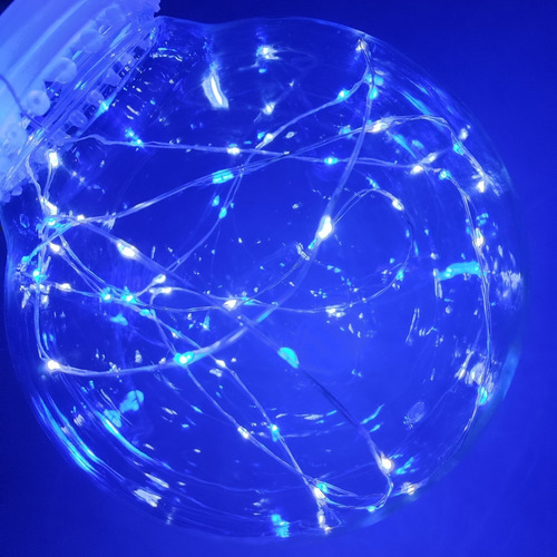 3 Esferas De Nano Led De 50 Luces Blanco Con Azul