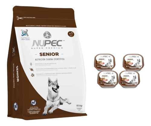 Nupec Perro Senior 15kg + 4 Latas De Alimento Humedo