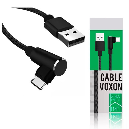 Cable Tipo C Usb Premium Ficha L Reforzado Carga Rápida 2.4a