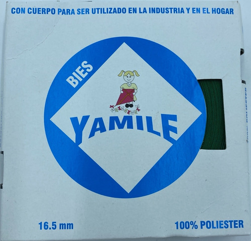Bies Economico Yamile 100% Poliester 16.5mm 25mts Mayoreo