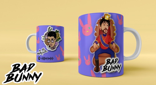 10 Plantillas Bad Bunny 01 Taza Sublimacion Psd Editbale Png