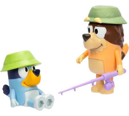 Bluey Pescando Con Abuelo Pack 2 Figuras Abuelo Y Bluey