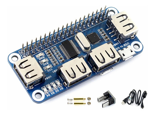 Hub Hat Usb 4 Puerto Para Raspberry Pi 4b 3b+ 3b 2b Cero W