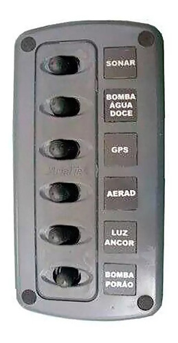 Painel 6 Funções Bomba De Porão Luminárias Buzina Cor Preta