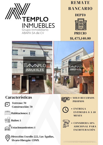 Departamento En Venta En Escollo 222, 1ra Secc. Las Águilas. Álvaro Obregón Cdmx