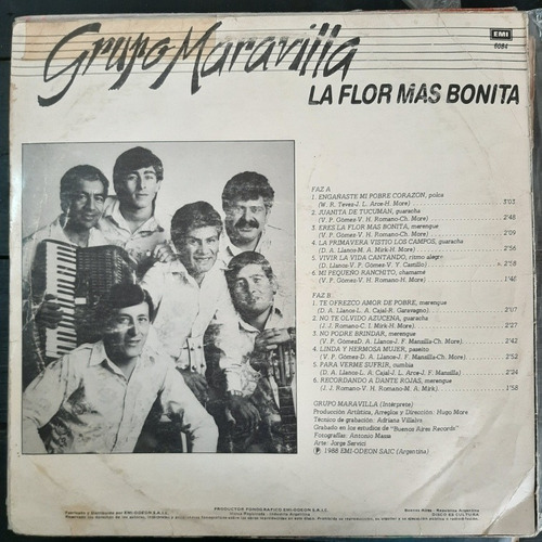 Vinilo Grupo Maravilla La Flor Mas Bonita C2 (Usado)