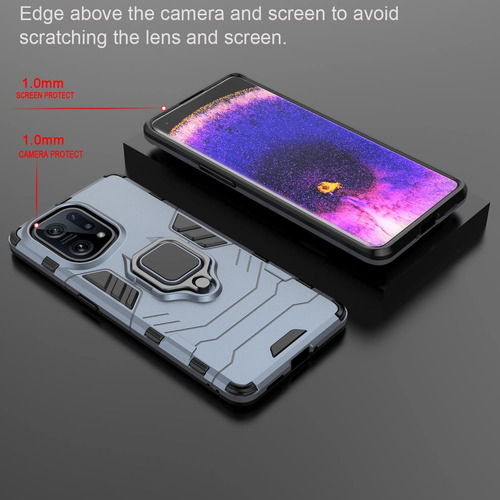 Funda Uso Rudo Carcasa Para Oppo Find X5 +mica Azul Oppo Find X5