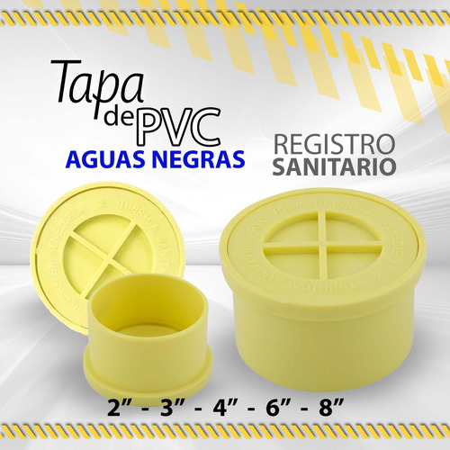 Tapa De Pvc Tubrica Aguas Negras Registro Sanitario De 2 A 8