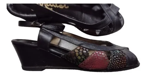 Sandalias Taco Chino Cuero Usadas N mero 35 Excelente MercadoLibre