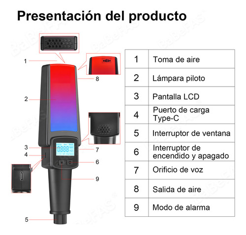 Alcoholímetro De Alta Precisión Pantalla Digital Lcd Babefas