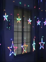 Comprar Serie De Luces Led Navideñas Cascada Estrellas Y Lunas 2.5m